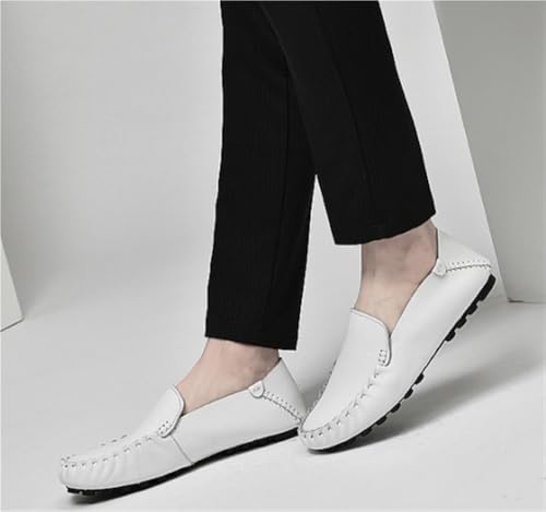 Men's Loafers Shoes Genuine Leather Rubber Sole Stitching Details Round Toe Simple Anti-Slip Comfortable Flexible Party Shoes4
