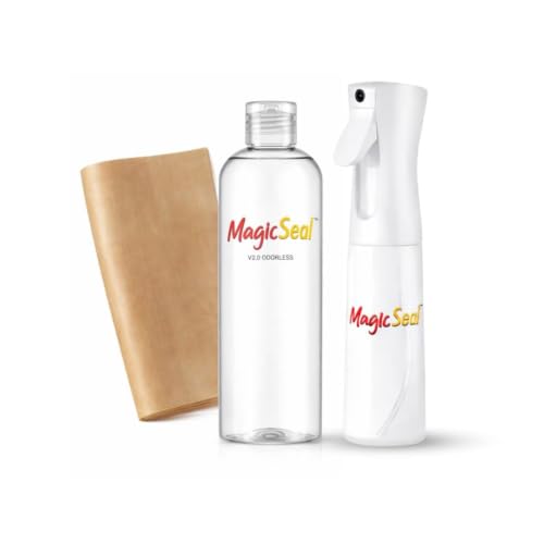MagicSeal™ Sample V2.0 Odorless Spray Kit 100ml with Continuous Mist Spray Bottle, Teflon Sheet and Patented Transfer Finishing Solution for Softer, More Breathable and Durable Garment Transfers by MAGICSEAL - Used condition - US$13.88