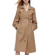 GOELIA Trench Coat Lightweight Jacket Tencel Blend Business Short Trench Coat Oversized Casual Wo...