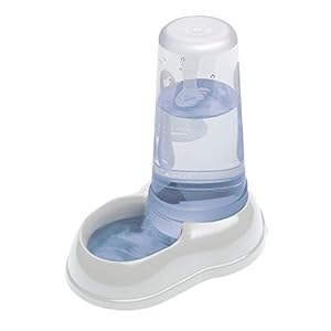 Ferplast Distributeur de nourriture ou d&rsquo;eau pour chiens et chats AZIMUT 600, Distributeur de nourriture sèche ou eau 0,6 litre, fond antidérapant, 12,5 x 19 x h 19,5 cm Blanc