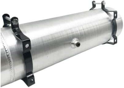 JSD 2 3/8 Gallon 6" x 22" Aluminum Round Spun Gas Tank With Internal Baffle End Fill 1/4" NPT Outlet