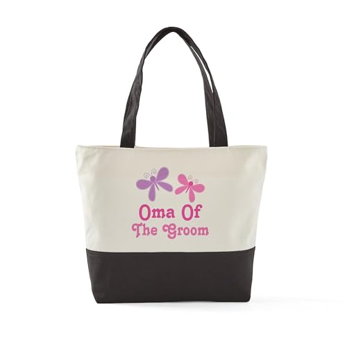 CafePress Oma Of The Groom Canvas Tote Top Zipper Closure