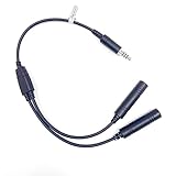 JUYODE Dual GA Plugs (3/16' Mic Plug (PJ-068) and 1/4' (PJ-055) Speaker Plug) General Aviation Headset to U174/U Helicopter Military Headphone Adapter for Pilot Aircraft Connector Cable Converter