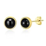 Philip Jones 18k Gold Plated Black Onyx Stud Earrings