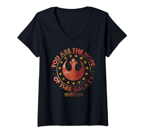 T-shirt Star Wars Squadrons femme col V vêtement geek coton You Are The Hope