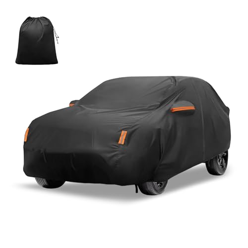 X AUTOHAUX Car Cover for Toyota RAV4 2012-2022 210D-PU Outdoor Full Car Cover All Weather with Door Zipper for Waterproof Windproof Sun Rain Snow Protection