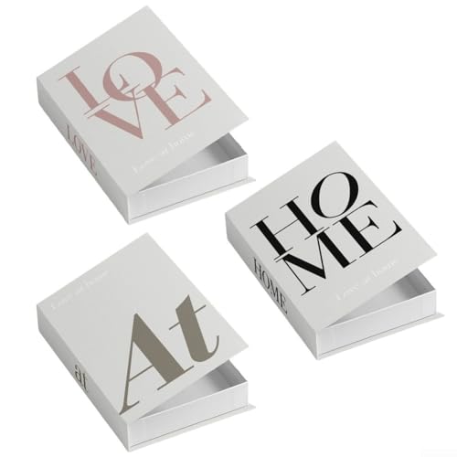 Set di 3 scatole decorative per libri con design di apertura e chiusura magnetica, decorazione rustica per la casa, libri falsi per tavolino da caffè, organizer per libreria, scatola portaoggetti in