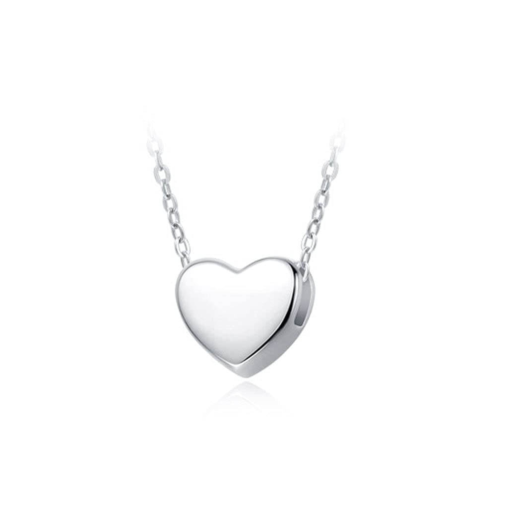 Collane Collane per Le Donne Design a Forma di Cuore, Collana Pendente Semplice ed Elegante e squisita, la Lunghezza Totale è 15.75in Collana da Donna (Color : Silver)