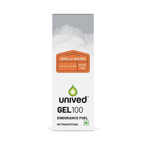 Image of Unived Gel 100 - Energy Gel for Endurance Athletes Runners & Cyclists - 100kcal - Vanilla Orange - Pack of 6