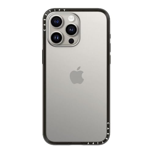 Coque iPhone 15 Pro Max CASETiFY fine noir transparent antichoc
