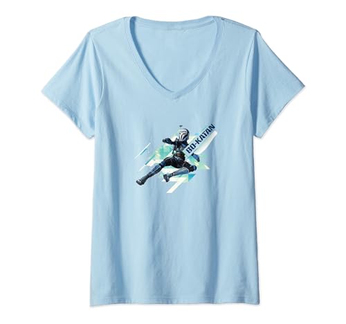 T-shirt Star Wars Bo-Katan col v ajusté pour femme inspiré de Clone Wars