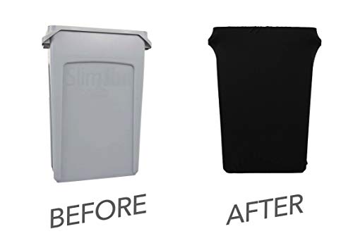 Image of Spandex & Table Linen Slim Jim Stretch Spandex Trash Can Cover, 23 Gallons Black