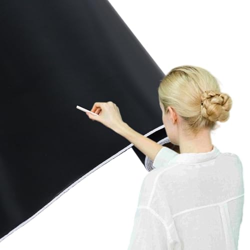 Pizarra Para Despegar Y Pegar: Papel Tapiz Autoadhesivo De Tablero Negro, Hoja De Calcomanía De Pared Borrable, Superficie De Tiza Fácil De Aplicar Para Habitaciones De Niños, Aulas | Etiqueta De Pare