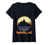 Damen I Love Helena Montana Rocky Mountains Wandern Camping T-Shirt mit V-Ausschnitt