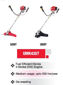 Image of Honda Brushcutter - 1.5 HP - UMK435T U2NT | 4 Stroke Petrol Brush Cutter | 2 Teeth Blade | Straight Shaft Brush Cutter | Side Pack Brush Cutter