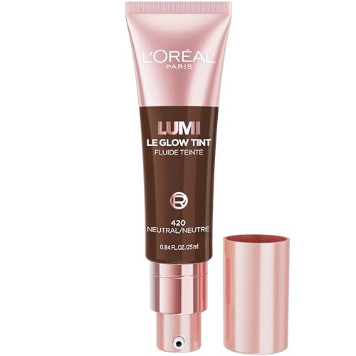 L'Oreal Paris Lumi Le Glow Skin Tint, Lightweight Water-Based Tinted Serum with Foundation-Like Coverage, Glow Illuminator, Neutral 420, 0.85 Fl Oz - image 1