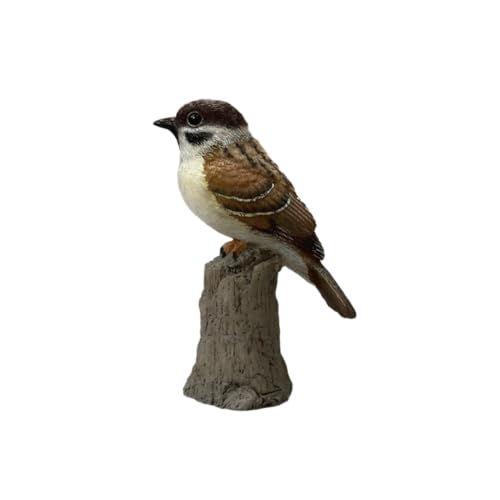 TALKLEK Realistic Resin Sparrow Figurines, Delicate, Creative Small Bird Statue