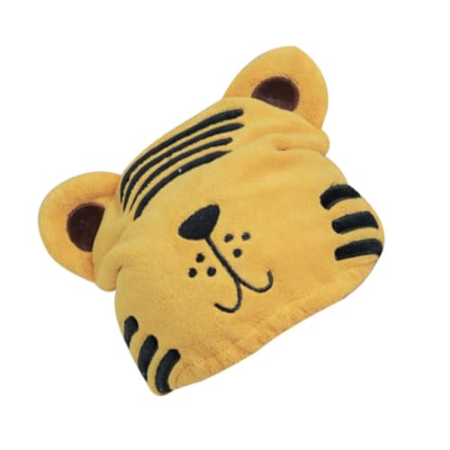 VALICLUD Gorro para Secar el Cabello Femenino de Vellón Coral Estampado de Tigre de Dibujos Animados, Absorbente Secado Rápido, Tamaño Elástico para Uso en Casa y Viaje