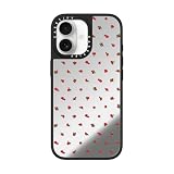 CASETiFY ミラー iPhone 17 ケース [鏡面(スマホカバー) / MagSafe対応/指紋防止] - Rose Pattern - シルバー (ブラックバンパー)
