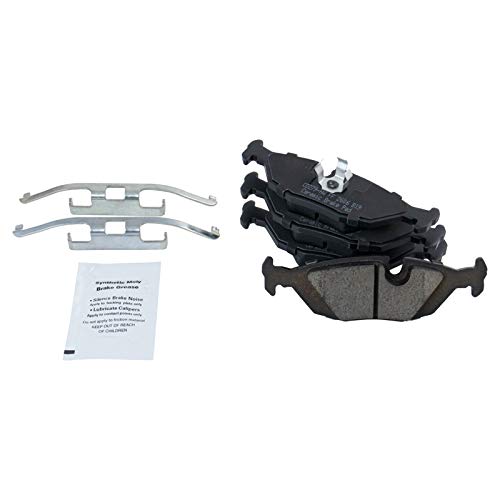 Image of TRQ Rear Brake Pad and Rotor Set Ceramic Parking Brake Shoe Compatible with 1992 BMW 318i 1992 325i