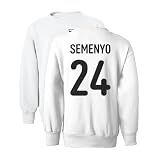Tutiinca Ghana 2026 Soccer Semenyo 24 Jersey-Style YOUTH Crewneck Sweatshirt (White, Youth X-Large)