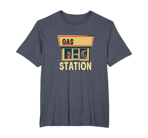 Cool Petrol Station Outfit for Petrol Station Fans T-Shirt, Men's Big and Tall, Heather Blue, 2X Tall