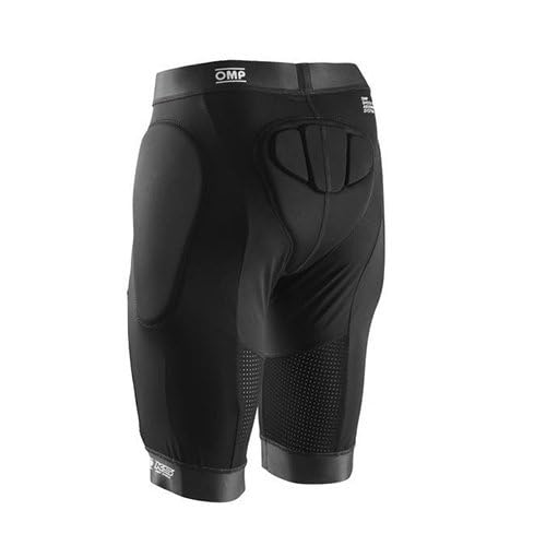 Omp - Pantalones Cortos Kart con Acolchado - Acolchado Específico para Mayor Confort - Espuma 3D Mejora Soporte Lumbar - Cintura Elástica con Agarre de Silicona - M - Negro