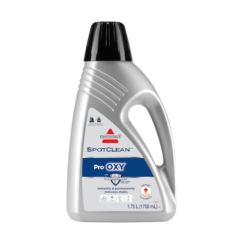 BISSELL SpotClean Pro Oxy, soluzione detergente per tappeti a tripla azione per pulitori portatili per pulizia profonda, rimuove le macchie, elimina gli odori, tecnologia StainProtect, 1,75 L, 20387