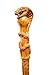 Wooden Hand Carved Snake Head Walking Stick - 36