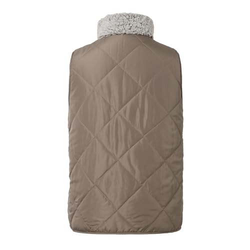 Chaleco de mujer reversible con cuello alto y bolsillos 2