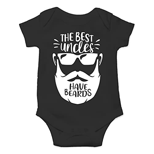 AW Fashions The Best Uncles Have Beards Bodysuit Funny Baby Girl Outfit Cool Infant Boy Newborn Romper (12 Months, Black)