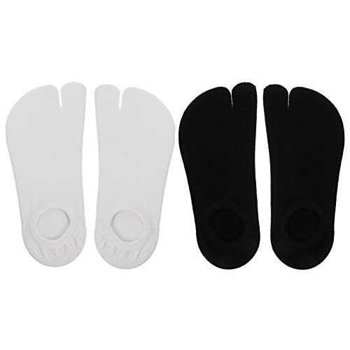 VALICLUD Lot De 2 Paires De Chaussettes Courtes À Bout Fendu Antidérapantes Et Respirantes En Coton Pour Homme Et Femme Confort Quotidien Et Activités Sportives