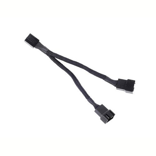 JBtek All Black Sleeved PWM Fan Splitter Cable 1 to 2 Converter