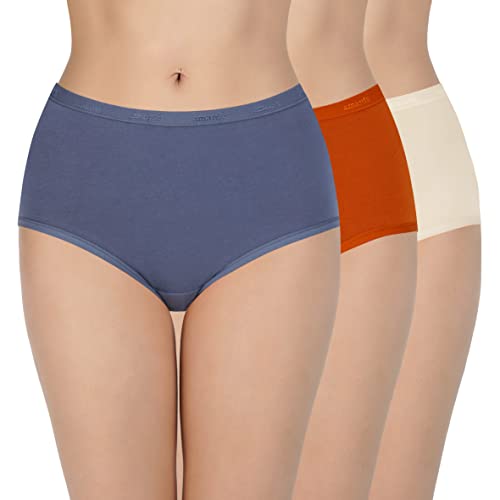 Image of Amante Solid Cotton Full Brief Panty Pack(Pack of 3)