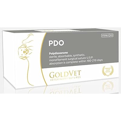 PDO Suture 2-0, 38 Round 24mm Reverse Cutting Needle Comparable to PDS II, 35