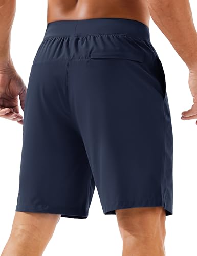 MAGCOMSEN Men's Athletic Running Shorts 8" Quick Dry Lightweight Workout Gym Sports Hiking Shorts UPF 50+ with 3 Pockets2