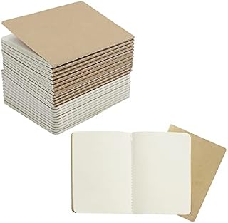 ZMCYN 24 Pack Kraft Cover Blank Notebooks A6 (14x10 cm), Mini Pocket Notebook 60 pages/30 sheets Travel Journal Notebook for Diary , School, Travel