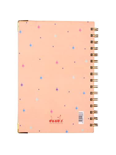 Image of Doodle Undated Daily Planner I Weekly Planner I A5 I Hard Cover I Wiro I192 Ruled Pages I 80 GSM I Lay Flat Design I Metal Corners I Plan your day, To do List (Dreamy Start - Black)