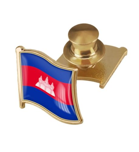 Image of vmcoatdu Country Flag Backs Locking Pin Keepers Locking Clasp Pin Badge International Travel Brooch Metal Alloy Souvenir Pin 0.75x0.7 Inch Small Pin