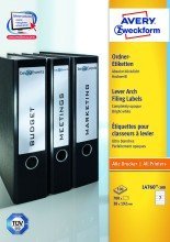 Avery Zweckform© L4760-100 - Etichette per raccoglitori, 192 x 38 mm, 100 fogli per un totale di 700 etichette, colore: Bianco