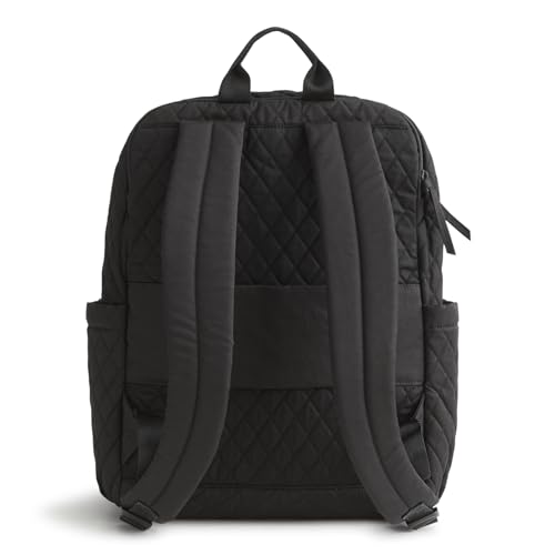 Image of Vera Bradley Premium Cotton Large Bancroft Backpack - Classic Black, 28L