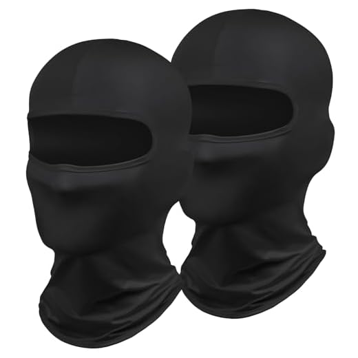 DiULi 2 PCS Cagoule Balaclava Été Protection UV Anti-Transpiration Respirant Résistantes à La Poussière Séchage Rapide pour Moto Running Cyclisme Randonnée Unisexe Élastique Taille Universelle-Noir