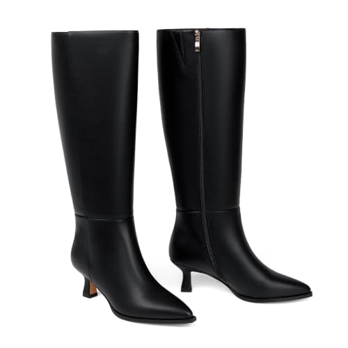 Image of Modatope Knee High Boots for Women Kitten Heel Boots