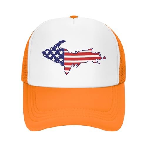 Upper Peninsula of Michigan Trucker Hat Snapback Mesh Baseball Cap Unisex2