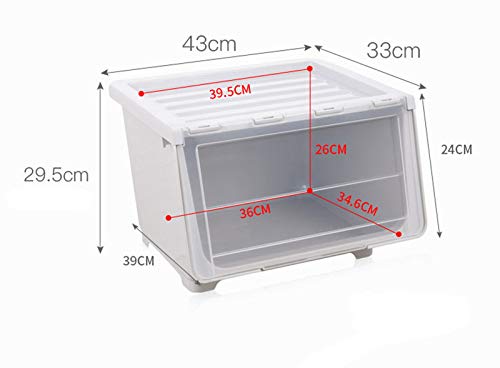 Boîte de rangement transparente empilable bac plastique ouvert - 3