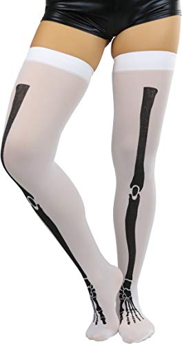 Image of ToBeInStyle Women's Scary Skeleton Leg Bones Halloween Hosiery Tights & Thigh High Stockings