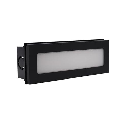 Dopa Dopastore Lampada da Parete Segnapasso da Incasso LED 6W Design Rettangolare con Interno Piatto Tecnologia CCT Integrata per Esterni IP65 (Nero)