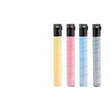 L'ensemble de toner couleur rendement comprend des cartouches noir, cyan, magenta et jaune pour les besoins d'impression en couleur.