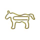 OSALADI 30Pcs Golden Horse Shaped Paper Clips Cute Equestrian Decorative Bookmarks Premium Clamps for Home Office School Creative and Reliable Paper Holding
