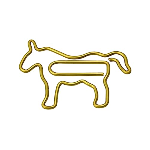 OSALADI 30Pcs Golden Horse Shaped Paper Clips Cute Equestrian Decorative Bookmarks Premium Clamps for Home Office School Creative and Reliable Paper Holding
